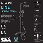 Душевая система Fixsen Line FX-9200B цвет Черный Золото-2