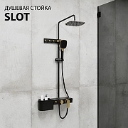Душевая система Fixsen Slot FX-9300B цвет Черный Золото-1