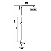 Душевая система Rose R1056 цвет Хром-26