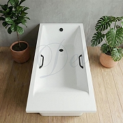 Ванна из искусственного камня Delice Diapason Ultra 170х75 DLR330050RB-G с узким бортом цвет Белый глянцевый с черными ручками-8