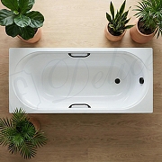 Ванна из искусственного камня Delice Dolce 170х70 DLR330058RB-G цвет Белый глянцевый с черными ручками-7