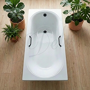 Ванна из искусственного камня Delice Dolce 170х70 DLR330058RB-G цвет Белый глянцевый с черными ручками-8