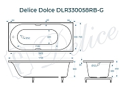 Ванна из искусственного камня Delice Dolce 170х70 DLR330058RB-G цвет Белый глянцевый с черными ручками-10