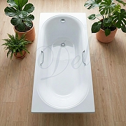 Ванна из искусственного камня Delice Dolce 170х80 DLR330060R-G цвет Белый глянцевый с ручками Хром-8