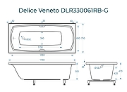 Ванна из искусственного камня Delice Veneto 170х75 DLR330061RB-G цвет Белый глянцевый с черными ручками-10