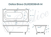 Ванна из искусственного камня Delice Bravo 180х70 DLR330064R-M цвет Белый матовый с ручками Хром-10