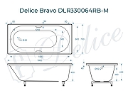 Ванна из искусственного камня Delice Bravo 180х70 DLR330064RB-M цвет Белый матовый с черными ручками-10