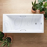 Ванна из искусственного камня Delice Diapason Ultra 170х70 DLR330049R-G с узким бортом цвет Белый глянцевый с ручками Хром-6
