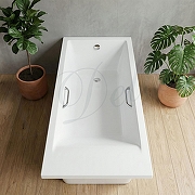 Ванна из искусственного камня Delice Diapason Ultra 170х70 DLR330049R-G с узким бортом цвет Белый глянцевый с ручками Хром-8
