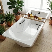 Ванна из искусственного камня Delice Astra 170х70 DLR330055RB-G цвет Белый глянцевый с черными ручками-8