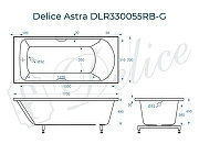 Ванна из искусственного камня Delice Astra 170х70 DLR330055RB-G цвет Белый глянцевый с черными ручками-10