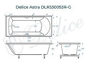 Ванна из искусственного камня Delice Astra 150х70 DLR330053R-G цвет Белый глянцевый с ручками Хром-10
