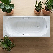 Ванна из искусственного камня Delice Dolce 170х70 DLR330058R-G цвет Белый глянцевый с ручками Хром-7