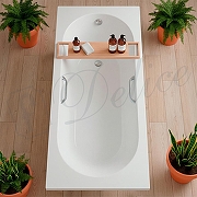 Ванна из искусственного камня Delice Bravo 180х70 DLR330064R-G цвет Белый глянцевый с ручками Хром-8