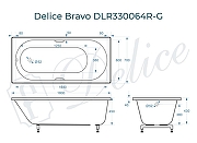 Ванна из искусственного камня Delice Bravo 180х70 DLR330064R-G цвет Белый глянцевый с ручками Хром-10
