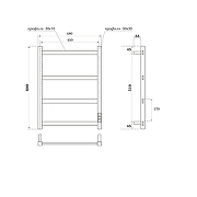 Электрический полотенцесушитель APEXTERMO Terra Light 600x450 TR00364BL цвет Черный-3