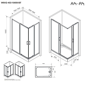 Душевой уголок AM.PM Above 100х80 W9XG-403-10080-BT профиль Черный матовый стекло прозрачное-15