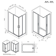 Душевой уголок AM.PM Above 120х90 W9XG-403-12090-BT профиль Черный матовый стекло прозрачное-15