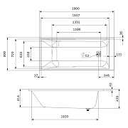 Акриловая ванна AM.PM Libre 180х80 W60A-180-080W-A цвет Белый-10