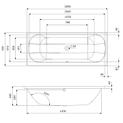 Акриловая ванна AM.PM Above 160х70 W9XA-160-070W-A цвет Белый-8