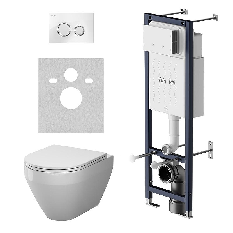 Унитаз с инсталляцией AM.PM Spirit V2.0 Aquaspin IS110101.701900 