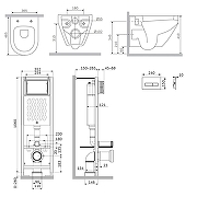 Унитаз с инсталляцией AM.PM Spirit V2.0 Aquaspin IS110301.701900 цвет Белый с сиденьем Микролифт и клавишей смыва цвет Белый глянцевый-1
