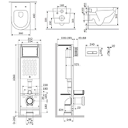 Унитаз с инсталляцией AM.PM Like AquaSpin 2.0 IS110351.801901 цвет Белый с сиденьем Микролифт и клавишей смыва цвет Хром глянцевый-1