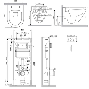 Унитаз с инсталляцией AM.PM Spirit V2.0 Aquaspin IS130138.701900 цвет Белый с сиденьем Микролифт и клавишей смыва цвет Черный матовый-1