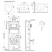 Унитаз с инсталляцией AM.PM Like AquaSpin 2.0 IS130201.801901 цвет Белый с сиденьем Микролифт и клавишей смыва цвет Белый глянцевый-1