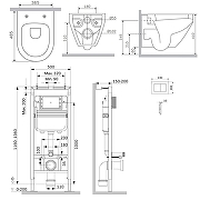 Унитаз с инсталляцией AM.PM Spirit V2.0 Aquaspin IS130251.701900 цвет Белый с сиденьем Микролифт и клавишей смыва цвет Хром глянцевый-1