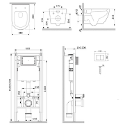 Унитаз с инсталляцией AM.PM Like AquaSpin 2.0 IS90201.801901 цвет Белый с сиденьем Микролифт и клавишей смыва цвет Белый глянцевый-1
