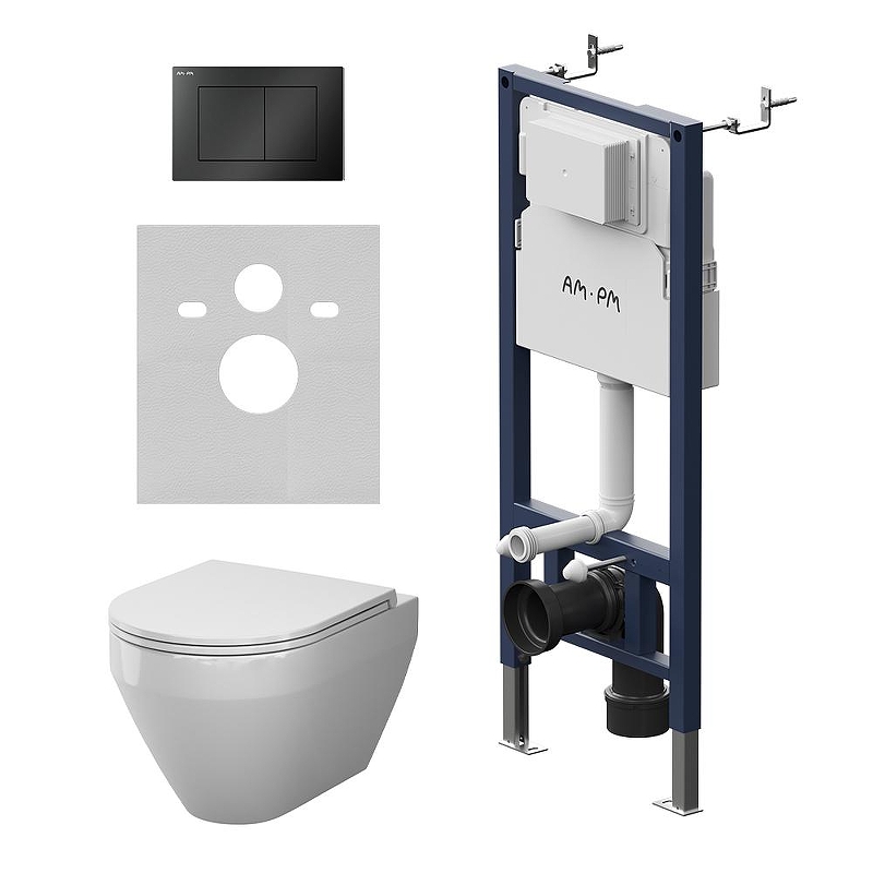 Комплект унитаза с инсталляцией AM.PM Spirit V2.0 Aquaspin IS90238.701900 