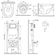 Унитаз с инсталляцией AM.PM Spirit V2.0 Aquaspin IS90251.701900 цвет Белый с сиденьем Микролифт и клавишей смыва цвет Хром глянцевый-1