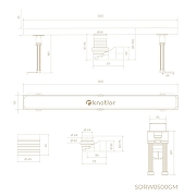 Душевой лоток Knotlor Земля 50 SDRW0500GM с решеткой цвет Вороненая сталь-2