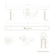 Душевой лоток Knotlor Земля 90 SDRW0900GM с решеткой цвет Вороненая сталь-2