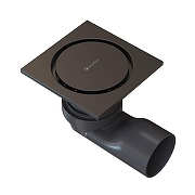 Душевой трап Knotlor Ядро 100x100 SDSC100GM с решеткой цвет Вороненая сталь
