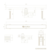 Душевой лоток Knotlor Земля 60 SDRW0600RB с решеткой цвет Бронза-2