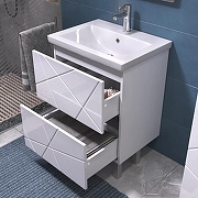 Тумба с раковиной Vigo Geometry 60 015-com цвет Белый-3