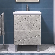 Тумба с раковиной Vigo Geometry 60 015 бетон-com цвет Бетон Белый-2