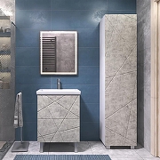 Тумба с раковиной Vigo Geometry 60 015 бетон-com цвет Бетон Белый-5