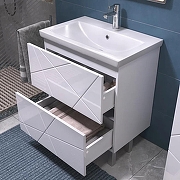 Тумба с раковиной Vigo Geometry 70 016-com цвет Белый-3