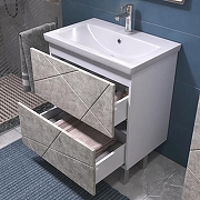 Тумба с раковиной Vigo Geometry 70 016 бетон-com цвет Бетон Белый-3