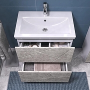 Тумба с раковиной Vigo Geometry 70 016 бетон-com цвет Бетон Белый-4