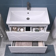 Тумба с раковиной Vigo Geometry 80 025-com цвет Белый-4