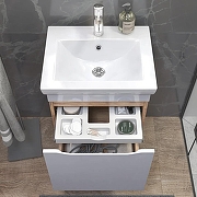 Тумба с раковиной Vigo Grani 50 028 дуб золотой-com подвесная цвет Белый Дуб золотой-4