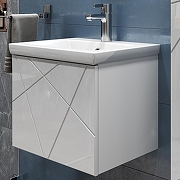 Тумба с раковиной Vigo Geometry 50 032-com подвесная цвет Белый-5