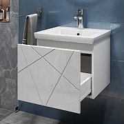 Тумба с раковиной Vigo Geometry 50 032-com подвесная цвет Белый-6
