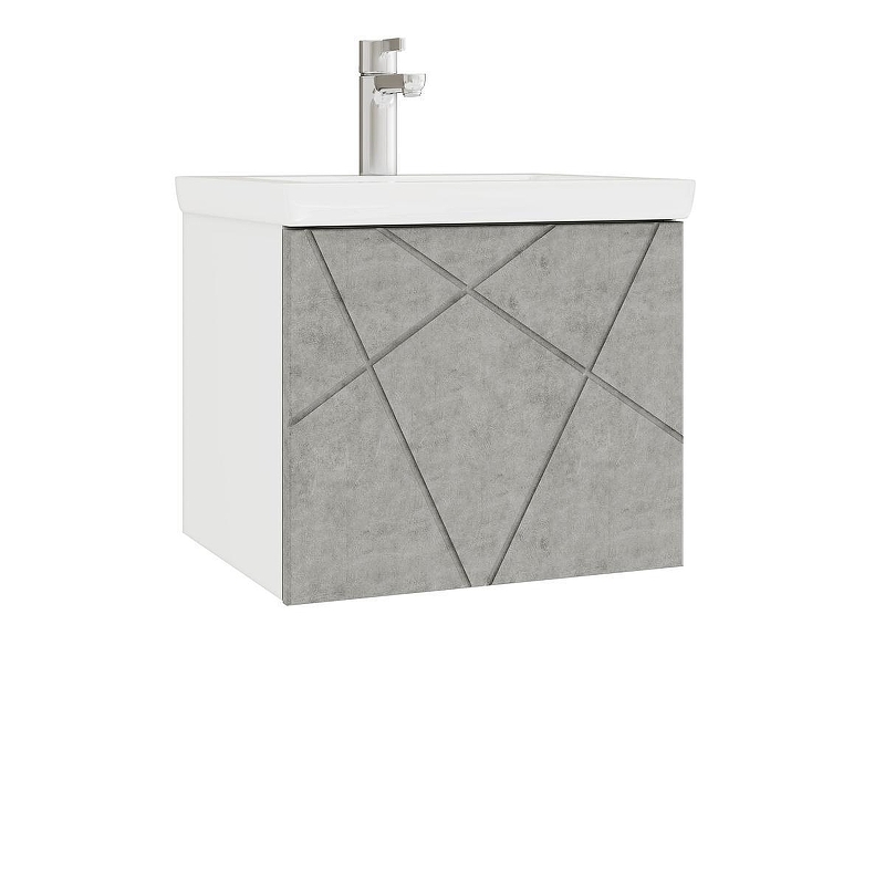 Тумба с раковиной Vigo Geometry 50 032 бетон-com подвесная 
