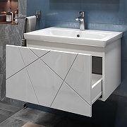 Тумба с раковиной Vigo Geometry 60 033-com подвесная цвет Белый-6
