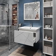 Тумба с раковиной Vigo Geometry 70 034-com подвесная цвет Белый-4
